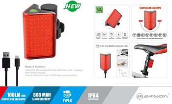 EASTPOWER BRIGIVA LW-R200 100 LM IP64 SU GEÇİRMEZ USB ARKA FAR - 2